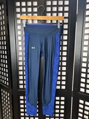 💙 Under Armour Leggings Womens Small Navy Blue Stretch Performance 🏃‍♀️